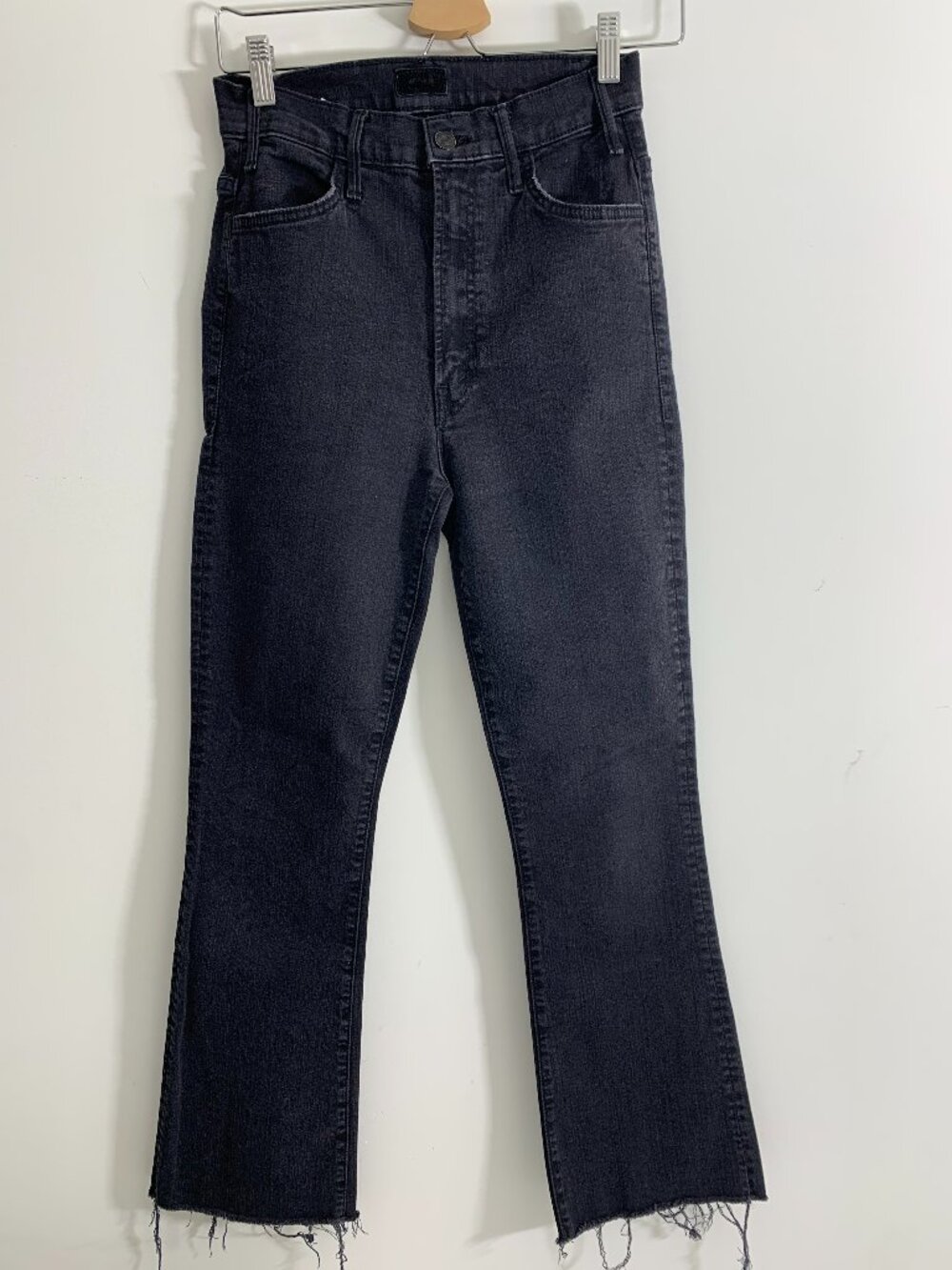 MOTHER The Hustler Ankle Fray Cropped Jeans Women's Size 27 flare leg